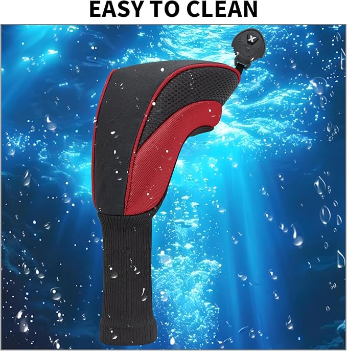 Golf Club Head Covers for Woods 3/4/5/6 Pieces Long Neck Mesh Sports Golf Club Headcovers Set with Interchangeable No. Tags 3 4 5 6 7 X Golf Accessories for Men Women