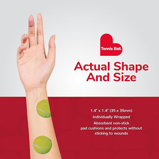 BioSwiss Bandages, Tennis Ball Shaped Self Adhesive Bandage Set, Latex Free, Sterile Wound Care, 24 Count