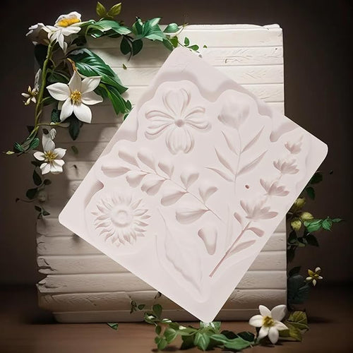 1 Pcs Flower Fondant Mold for Cake Decoration, Leaf Chocolate Silicone Mold - Image 2