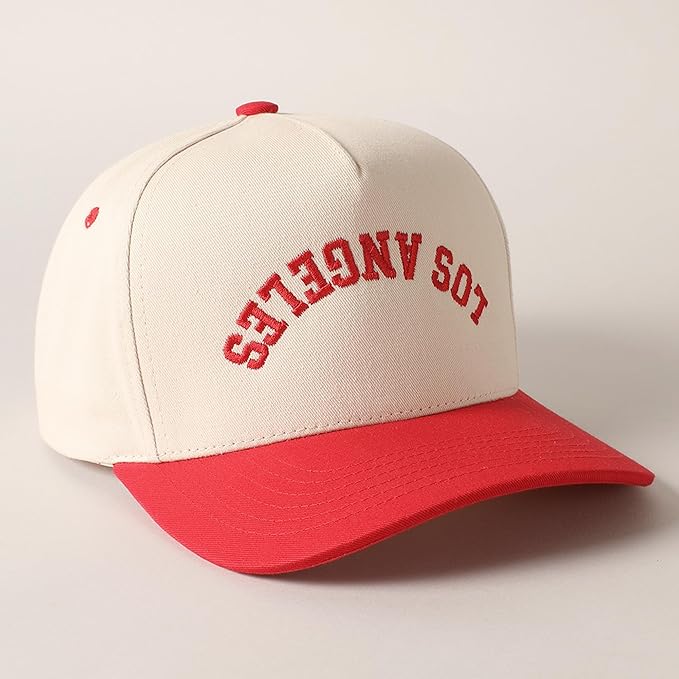 MIRMARU Two-Tone Vintage Canvas Trucker Hats for Men & Women, Adjustable Size Baseball Caps with Trendy Embroidered Design