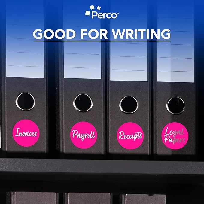 Perco Fluorescent Pink 3-Inch Perforated Circle Dot Sticker Labels — 10 Rolls - Image 6