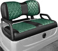 NOKINS Golf Cart Diamond Seat Covers Kit, Fit for Yamaha Drive/Drive 2 OEM Standard Front Seat Cushion, Golf Cart Vinyl Seat Cover, No Nails Required (Dark Green and Black)