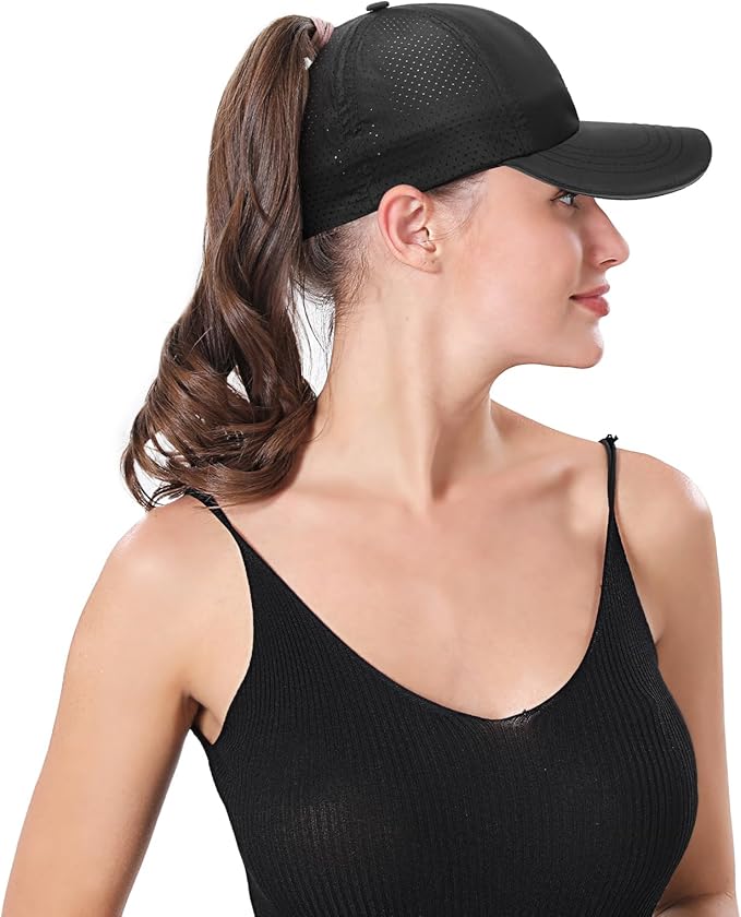 ZTL Women's High Ponytail Baseball Cap Performance Running Hat Quick Dry Mesh Sports Cap Unstructured Dad Trucker Hats