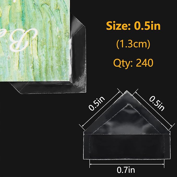Lineco Archival Polypropylene Mounting Corners, Pressure Sensitive Acid-Free - Image 2