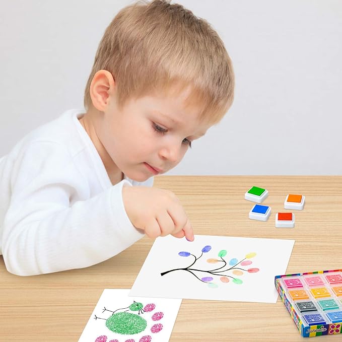 Ink Pad, 24 Colors Finger Washable Craft Ink Pad - Image 7
