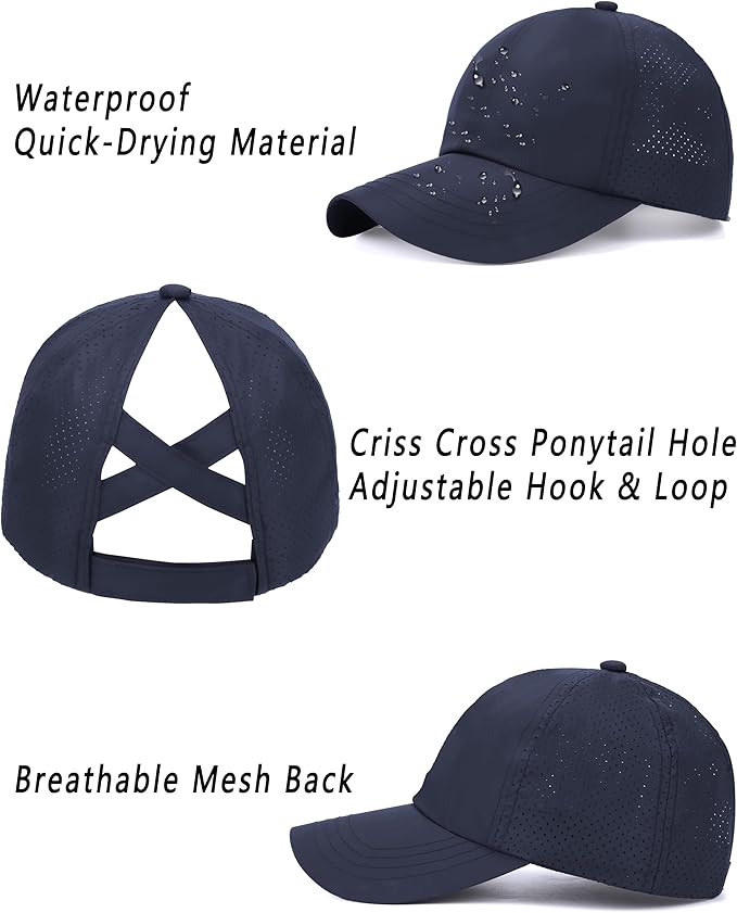 ZTL Women's High Ponytail Baseball Cap Performance Running Hat Quick Dry Mesh Sports Cap Unstructured Dad Trucker Hats