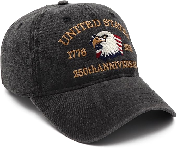 United States 250th Anniversary Hat, USA Baseball Cap 1776-2026 American Eagles Hat Patriotic Embroidered Hats for Men Women