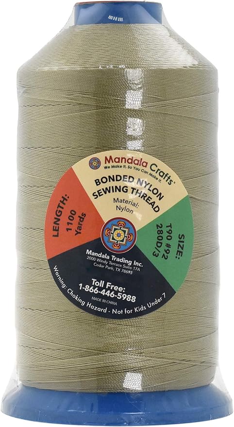 Mandala Crafts Bonded Nylon Thread Beige Heavy Duty Sewing Threads - Image 2