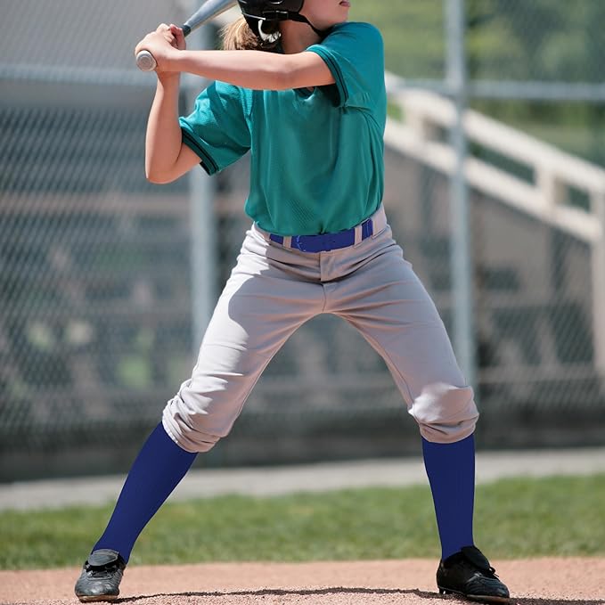Dxhycc Youth Baseball Socks and Belt Combo Set Softball Baseball Socks and Elastic Waist Belt for Youth Boys Girls