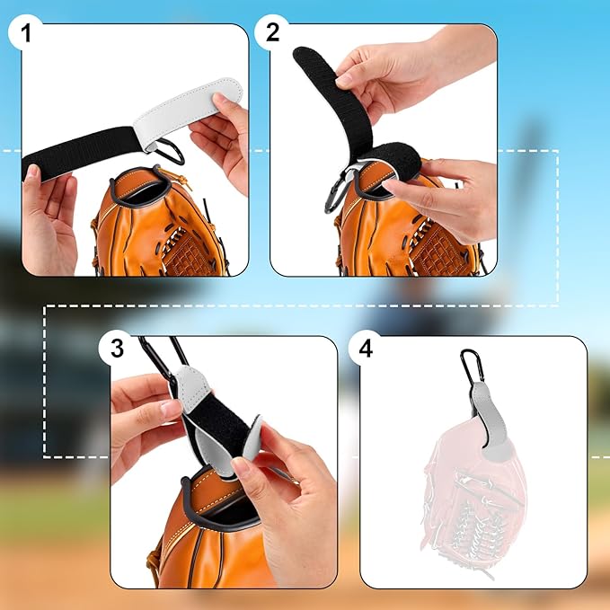 Adjustable Baseball Glove Clip, Adjustable Baseball Glove Holder for Bag with Hanging Loops Sports Training Gear Organization Clip Bag Tool for Drying Charms Team Gifts