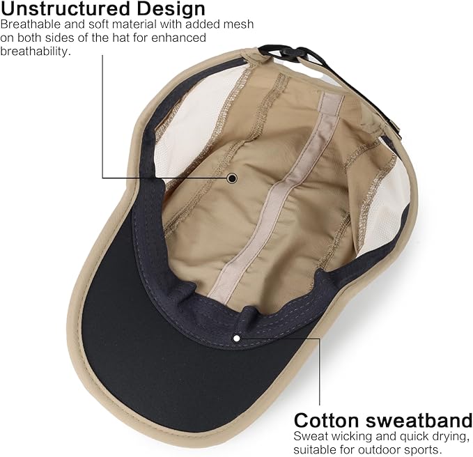 HH HOFNEN Quick Dry Baseball Cap Unstructured Running Cap Water-Resistant UPF 50+ Mesh Golf Sun Hats for Men Women