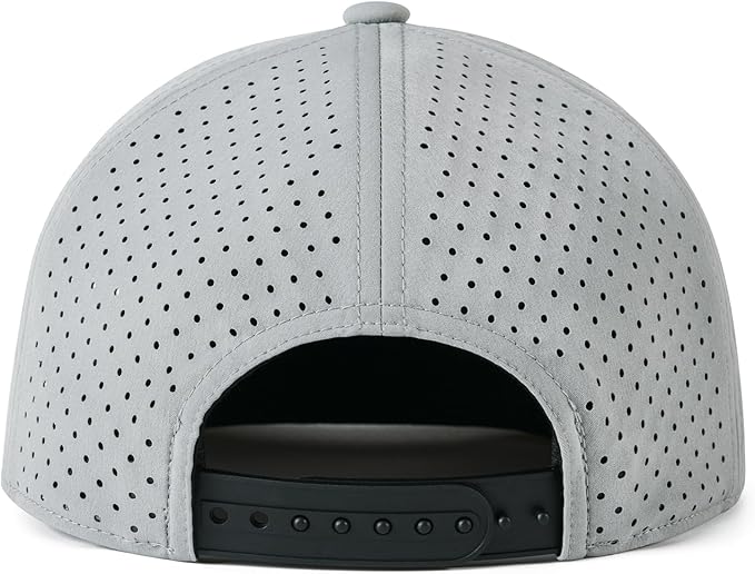FEINION Men Flat Brim Adjustable Performance Hat Snapback Laser Perforated Baseball Cap