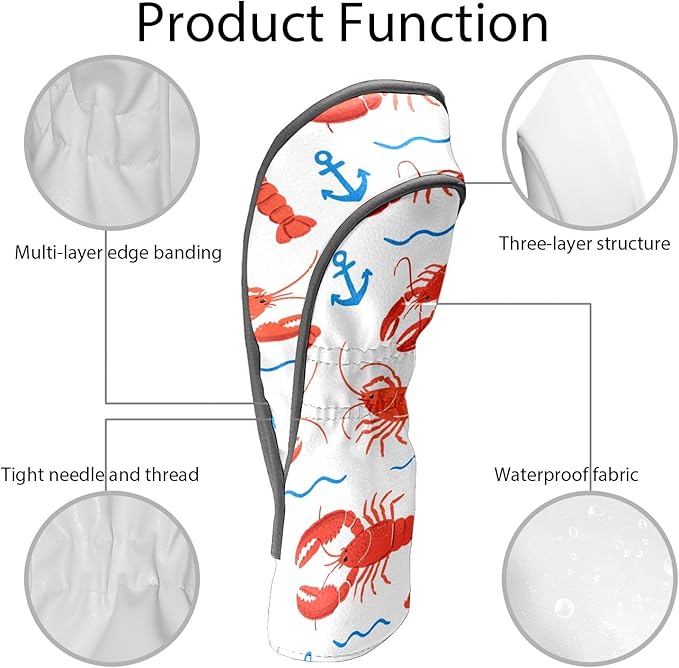 Golf Headcovers Fits Driver Hybrid Fairway 3/5 Wood, Waterproof PU Leather Golf Club Protector, Ideal Sports Accessories & Golfer Gift Colorful Geometry