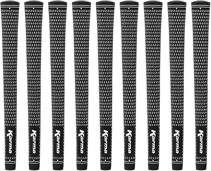Karma Velour Golf Grips for Men, Women, Juniors | Undersize, Standard, Midsize, Oversize, & Jumbo | 6 Colors | Choose Single, 9, 13 Pack or Golf Club Grip Kit