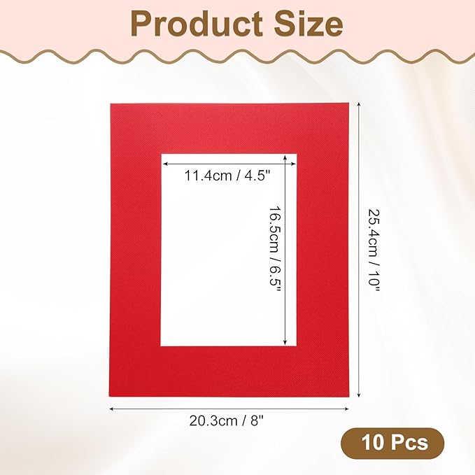 uxcell 10Pcs Picture Mats, 8 x 10 Mat Board Center - Image 2