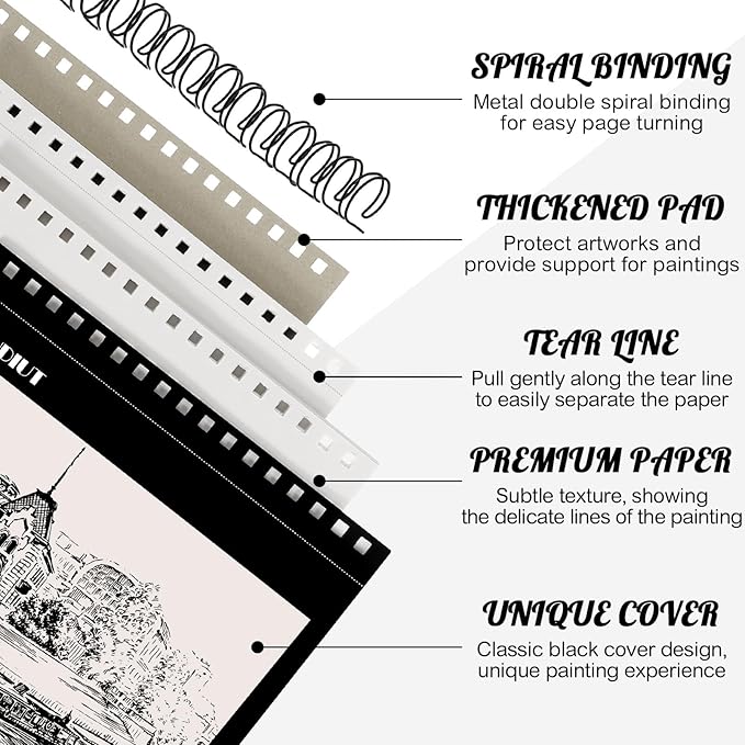 12 Pack Sketch Book, 8.5 x 11Inch Sketchbook, 68lb/100gsm Top Spiral Bound - Image 3
