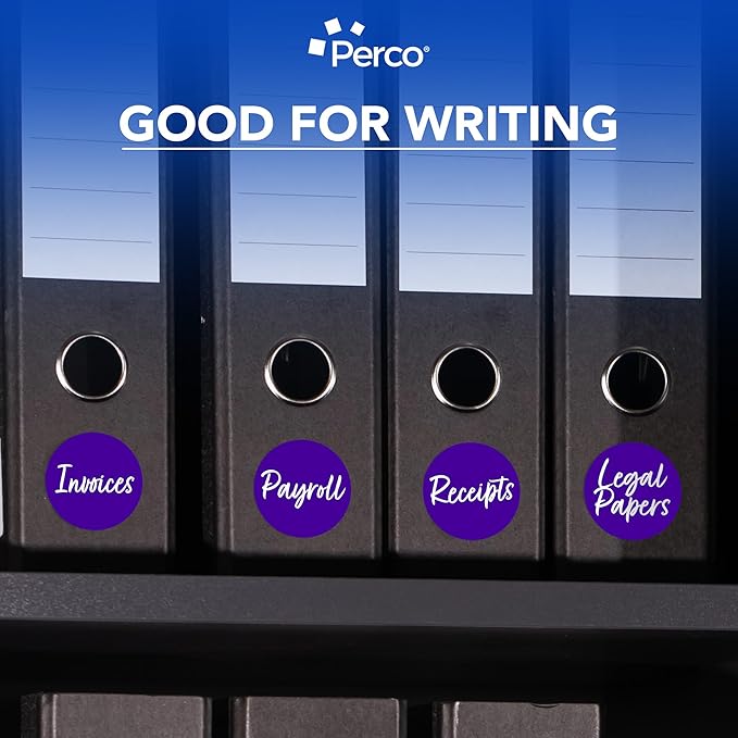 Perco Purple 3-Inch Perforated Circle Dot Sticker Labels — 10 Rolls, 000 Round - Image 6