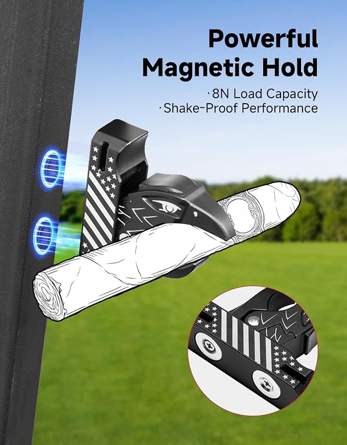 KEMIMOTO Magnetic Holder for Golf Cart, Universal Fit for 35-60 Ring, Powerful Magnetic Hold, Stylish Design, Black