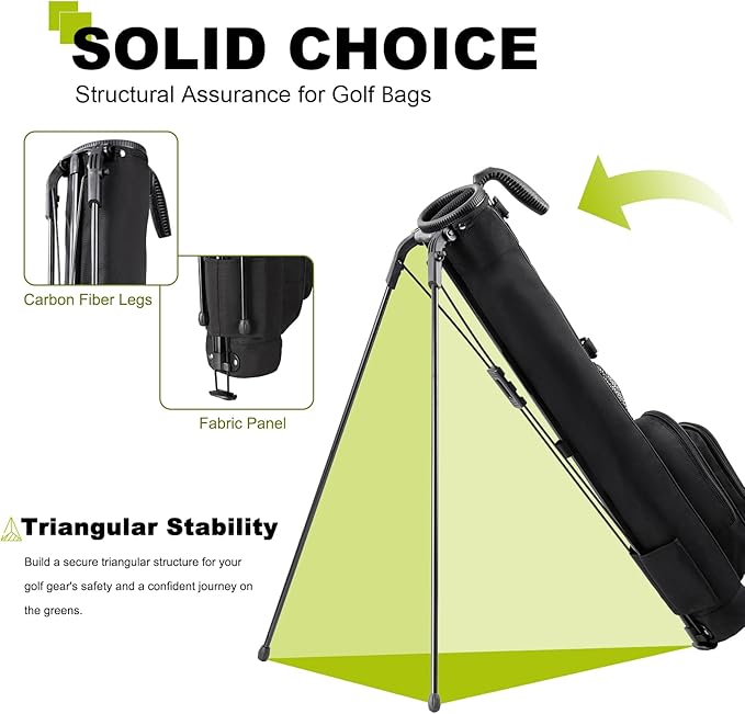 UNIHIMAL Golf Lightweight Stand Carry Bag– Easy to Carry and Durable Pitch n Putt Golf Bag for The Driving Range, Par 3 and Executive Courses–31.5 inches Tall