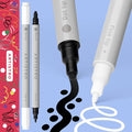 ARTISTRO 2 Black&White Dual-Tip Acrylic Paint Pens by ARTISTRO