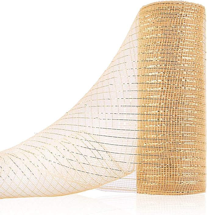 Anivia Deco Mesh Ribbon, 10inch x 30 Feet Each Roll Metallic Foil Mesh Ribbon by Anivia
