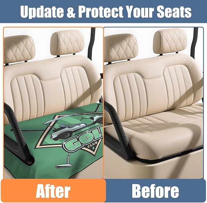 Golf Cart Seat Covers, Golf Cart Seat Towel Blanket for 2-Seat Golf Carts, Breathable Golf Cart Seat Cushions Golf Club Car Accessories 51'' x 31''
