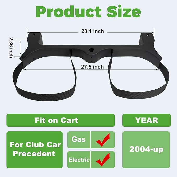 10L0L Golf Bag Attachment for Club Car Precedent 2004+ Gas & Electric Golf Carts 102504001, Golf Bag Holder Bracket Rack Assembly for Golf Cart Rear Seat(Not Include The Side Poles)- Black