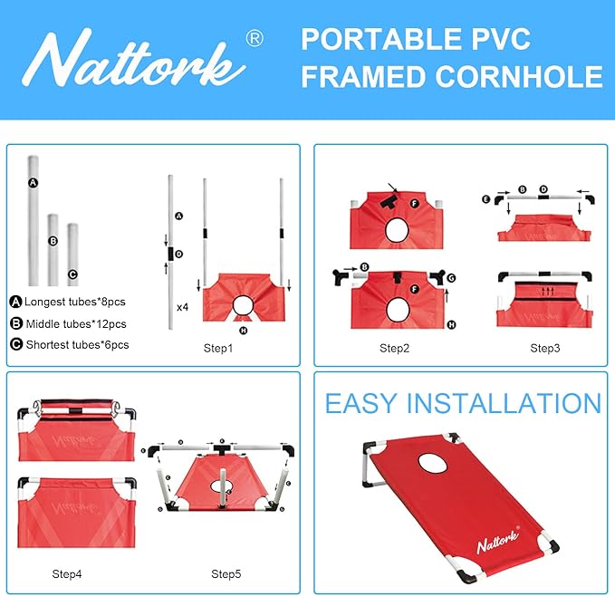 Portable Cornhole Set with 2 Collapsible Cornhole Boards, 8 Cornhole Bean Bags - Image 7