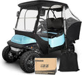 10L0L 4-Passengers Golf Cart Enclosure for Club Car Precedent 57" Short Roof, 600D Waterproof Clear Rain Cover with Security Side Mirror Openings, All Weather Waterproof Snowproof Driving Covers