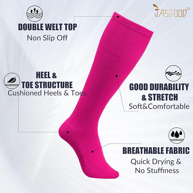 JASGOOD 2 Pack Baseball Socks and Belt Combo Set Softball Socks and Belts Elastic Waist Belt for Youth and Adult Boys