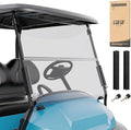 10L0L Golf Cart Windshield for Club Car Precedent 2004-Up, Tempo, 2017-Up Onward, One-Piece Hinge Design, Clear/Tinted Anti-UV Impact Resistant,HD View, 37.5" W X 33.6" H