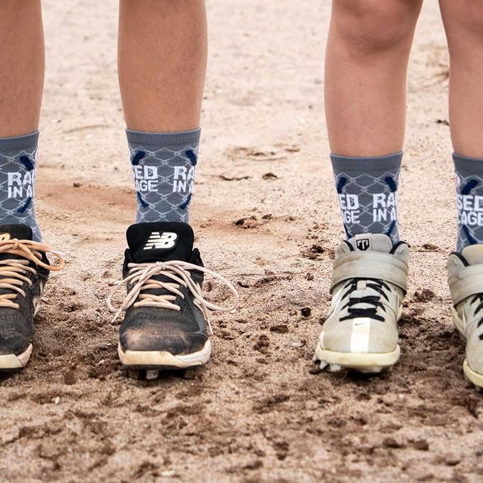 ChalkTalkSPORTS Baseball Socks - Performance Socks for Baseball Players - Raised in a Cage - Youth and Adult Sizes