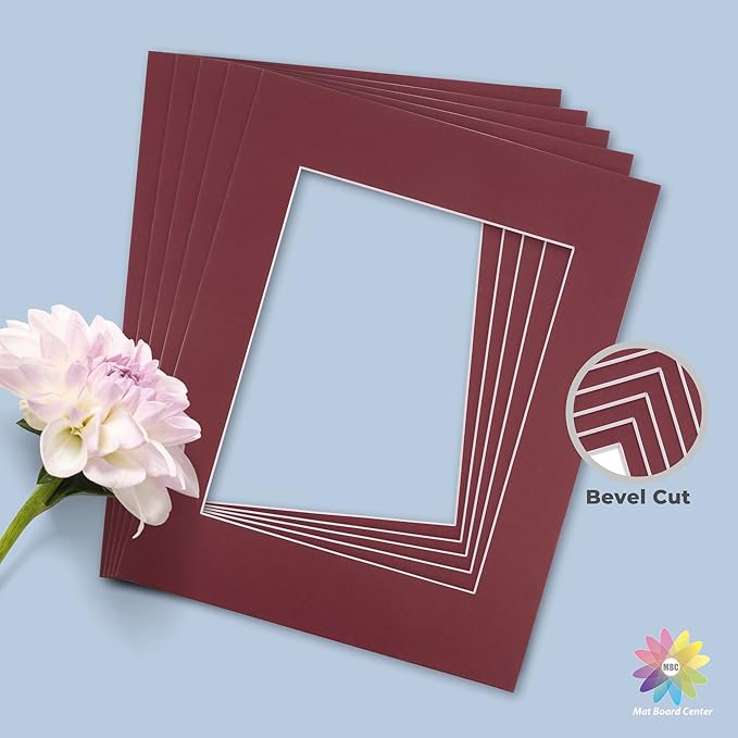 Mat Board Center, 11x14 for 8x10 Maroon Color Mats - Image 5