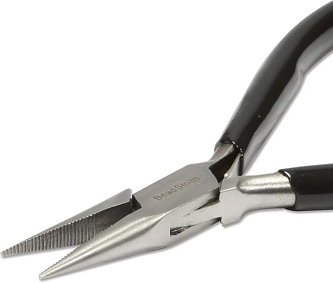 The Beadsmith Chain Nose Pliers – Serrated – Extra Fine Tips – 4.5 inches – PVC - Image 4