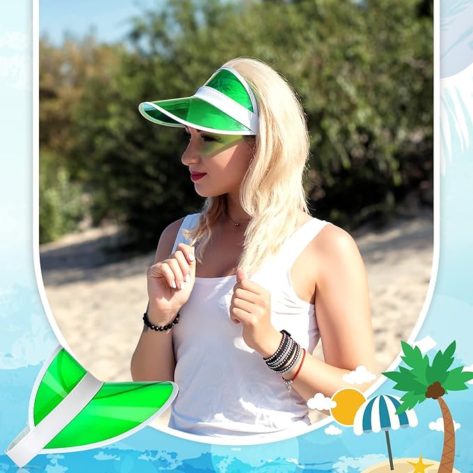 Tarpop Poker Visors Hats Bulk Casino Bingo Visor Casino Dealer Clear Plastic Sun Golf Hats for Women Men