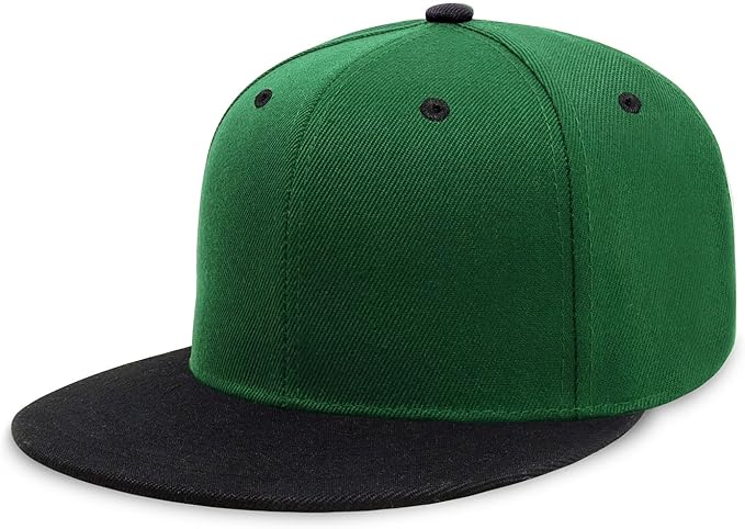 CHOK.LIDS Flat Bill Visor Classic Snapback Hat Blank Adjustable Brim High Top End Trendy Color Style Plain Tone Baseball Cap