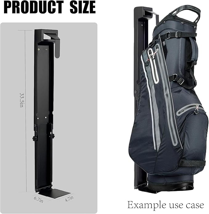 Wall-Mounted Golf Bag Storage System – Adjustable, Heavy-Duty Golf Bag Organizer Golf Storage Organizer for Residential Basement and Commercial Spaces
