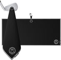 Ghost Golf Magnetic Towel (Caddie) - Premium Ultra-Absorbent Microfiber Golf Towel with Magnet for Golf Carts or Clubs - 18" x 40" Golfing Gear - Waffle Weave Pattern (Black)