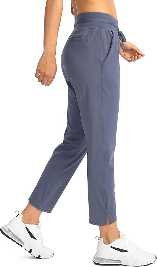 Soothfeel Women's Pants with 4 Pockets 7/8 Stretch High Waisted Sweatpants Travel Athletic Work Golf Pants for Women