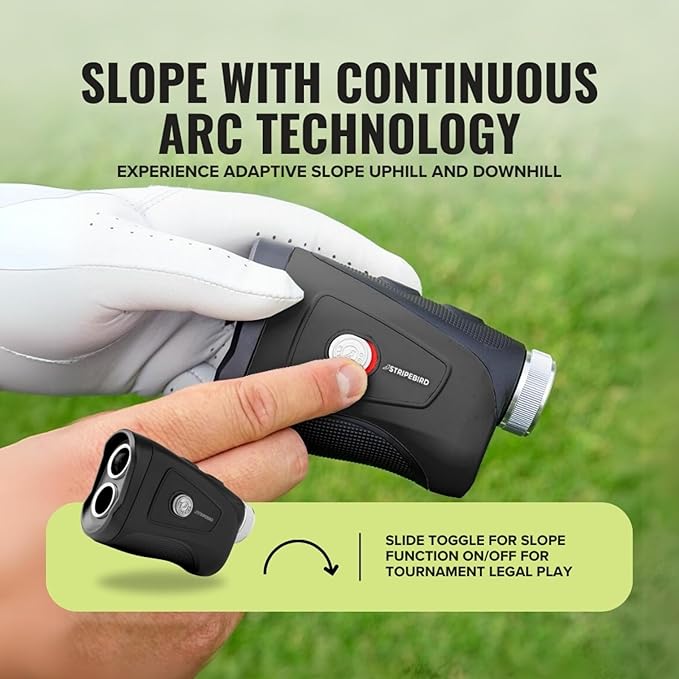 Pro Tour Golf Rangefinder with Slope - Range Finder Golf with Ultra-Strength Magnet - Laser Rangefinder with Slope Technology & Flag Pole Lock Vibration - Golf Range Finder