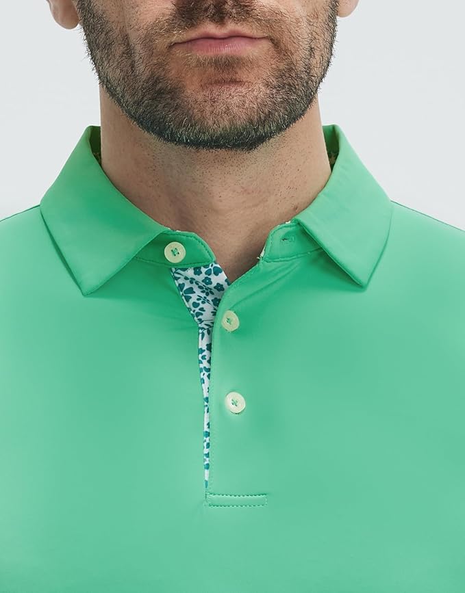 Mens Polo Shirts Short and Long Sleeve Casual Solid Stylish Dry Fit Performance Designed Collared Golf Polo Shirts for Men