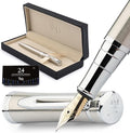 Wordsworth & Black Fountain Pen Set, 18K Gilded Extra Fine Nib, Includes 6 Pack by WordsworthBlack