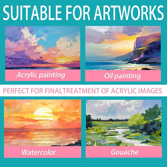 SNOWSUN Matte Varnish for Acrylic Painting, 1L Professional Acrylic Artist's - Image 6