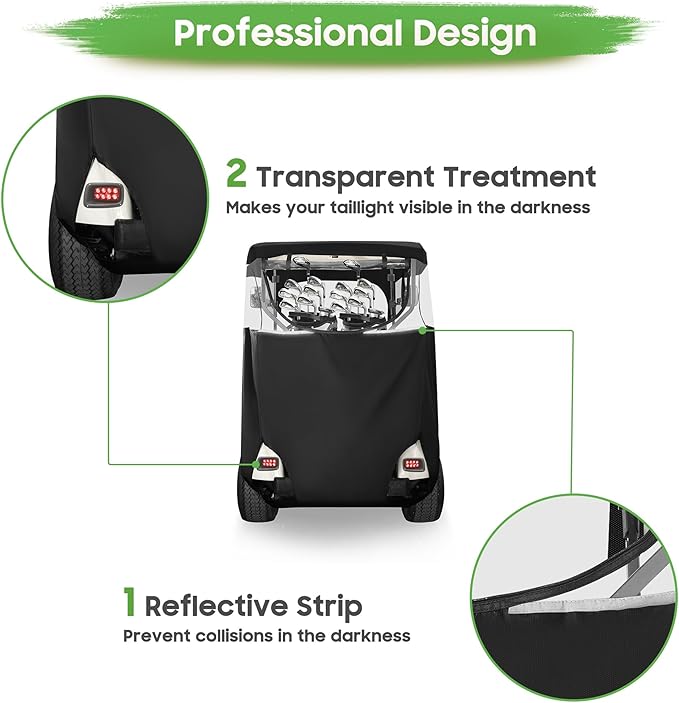 10L0L Golf Cart Enclosure 2 Passenger for EZGO TXT,Waterproof Portable Drivable Golf Cart Storage Cover,Travel 4-Sided Enclosure