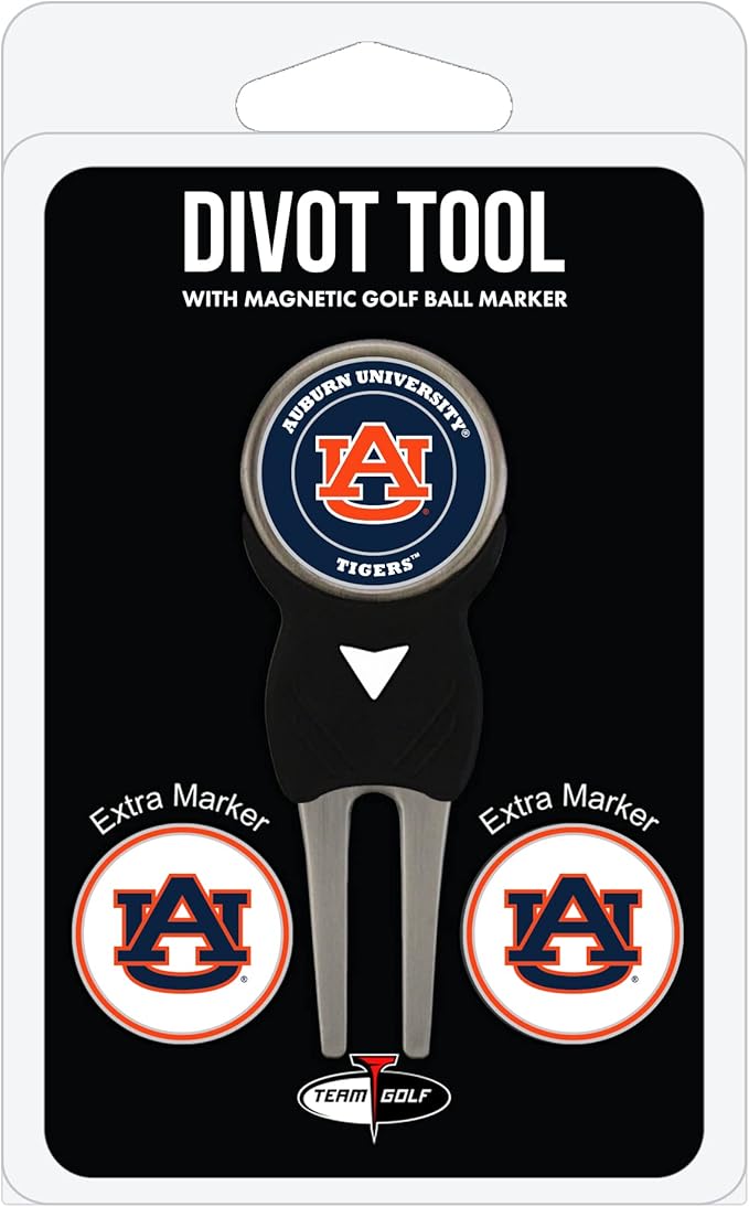 Team Golf NCAA Unisex-Adult Team Golf NCAA Divot Tool with 3 Golf Ball Markers Pack, Markers are Removable Magnetic Double-Sided Enamel