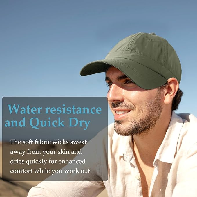 Mens Water-Resistant Baseball Cap Womens Rain Hat Foldable Outdoor Running Sun Fishing hat