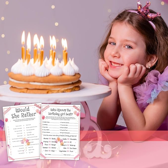 ALodr 20 Pcs Who Knows the Birthday Girl Best, Would She Rather Games - Image 6