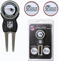 Team Golf NFL Divot Tool with 3 Golf Ball Markers Pack, Markers are Removable Magnetic Double-Sided Enamel