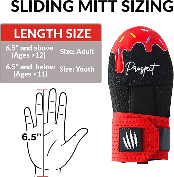 Baseball Sliding Mitt - Youth and Adult Sizes - Drippy Accessory Gingerbread Man, Ice Cream, Miami Color, Left & Right Hands, Hand and Wrist Protection