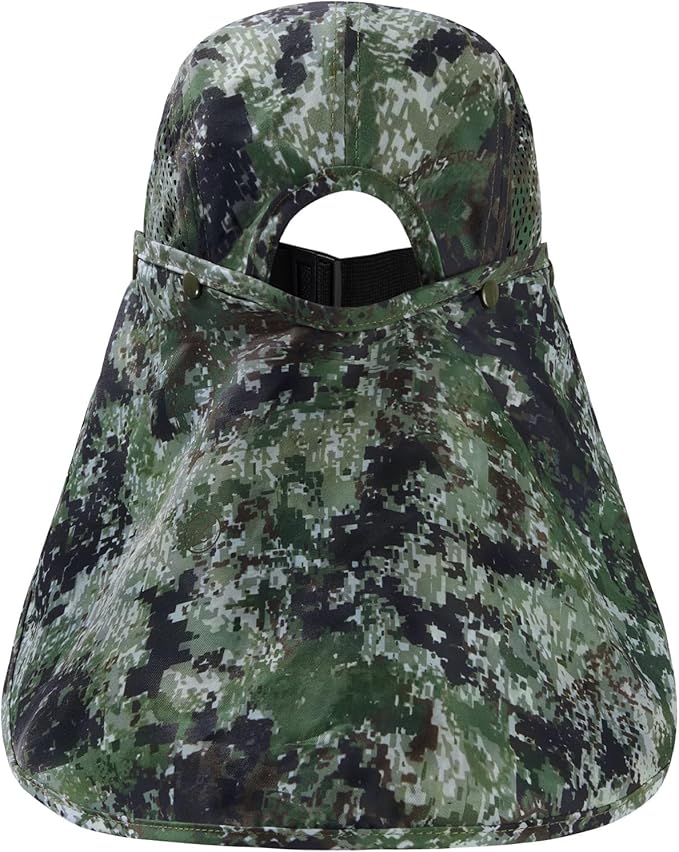 BASSDASH UPF 50+ Foldable Fishing Hat Baseball Cap with Removable Neck Flap Portable for Men Women Golf Hiking